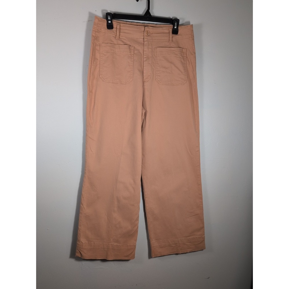 BAGATELLE COLLECTION Camel Faux Leather High Waist Crop Wide‎ Leg Pants 12